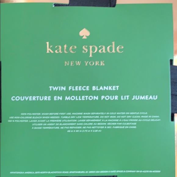 1 LEFT. BRAND NEW Kate Spade Twin Fleece Blanket - Picture 4 of 4